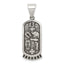 Sterling Silver 925 Men's Antiqued Good Luck Pendant 23mm
