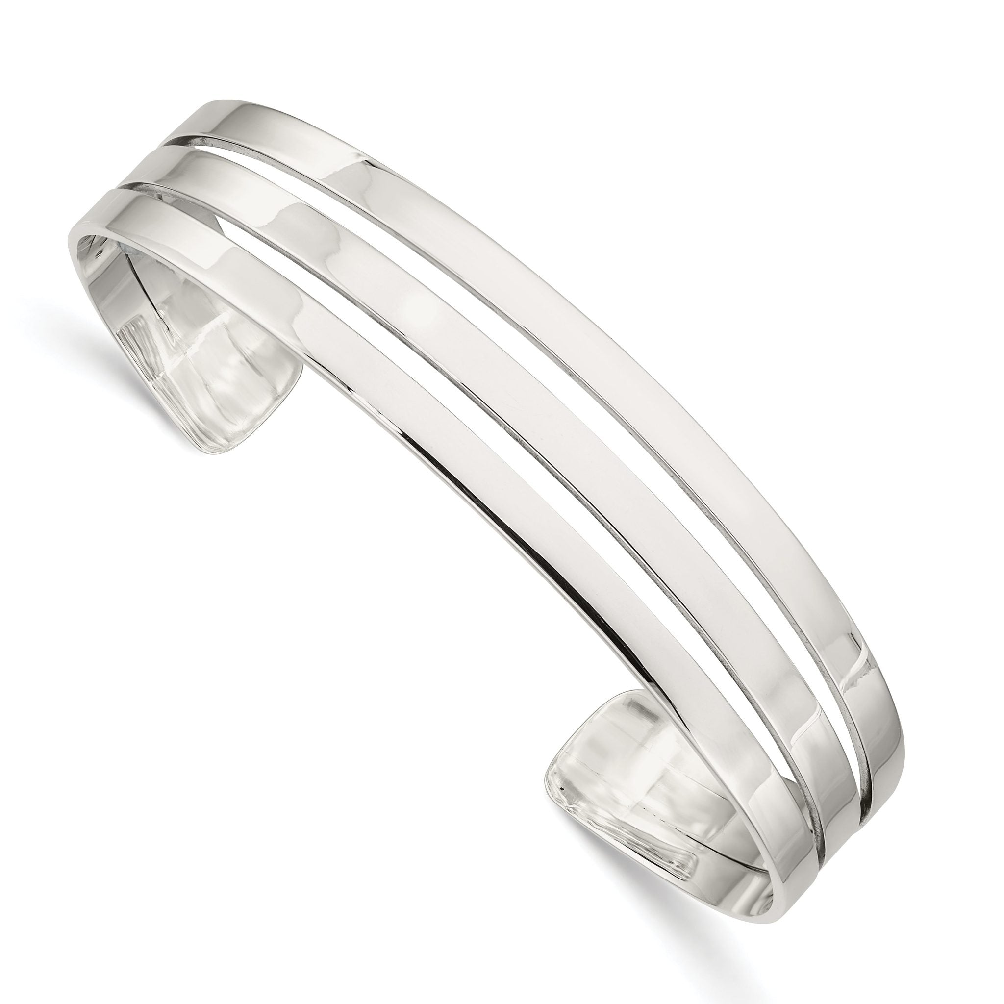Sophia Jewelers 925 Sterling Silver Unisex Polished Cuff Bangle Bracelet Main image