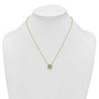Sterling Silver Gold-tone and Rhodium-plated Polished CZ Knot 18 inch Necklace