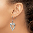 Stainless Steel Polished Heart Drop Dangle Earrings for Women