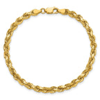 14K 7 inch 4.25mm Diamond-cut Rope with Lobster Clasp Chain