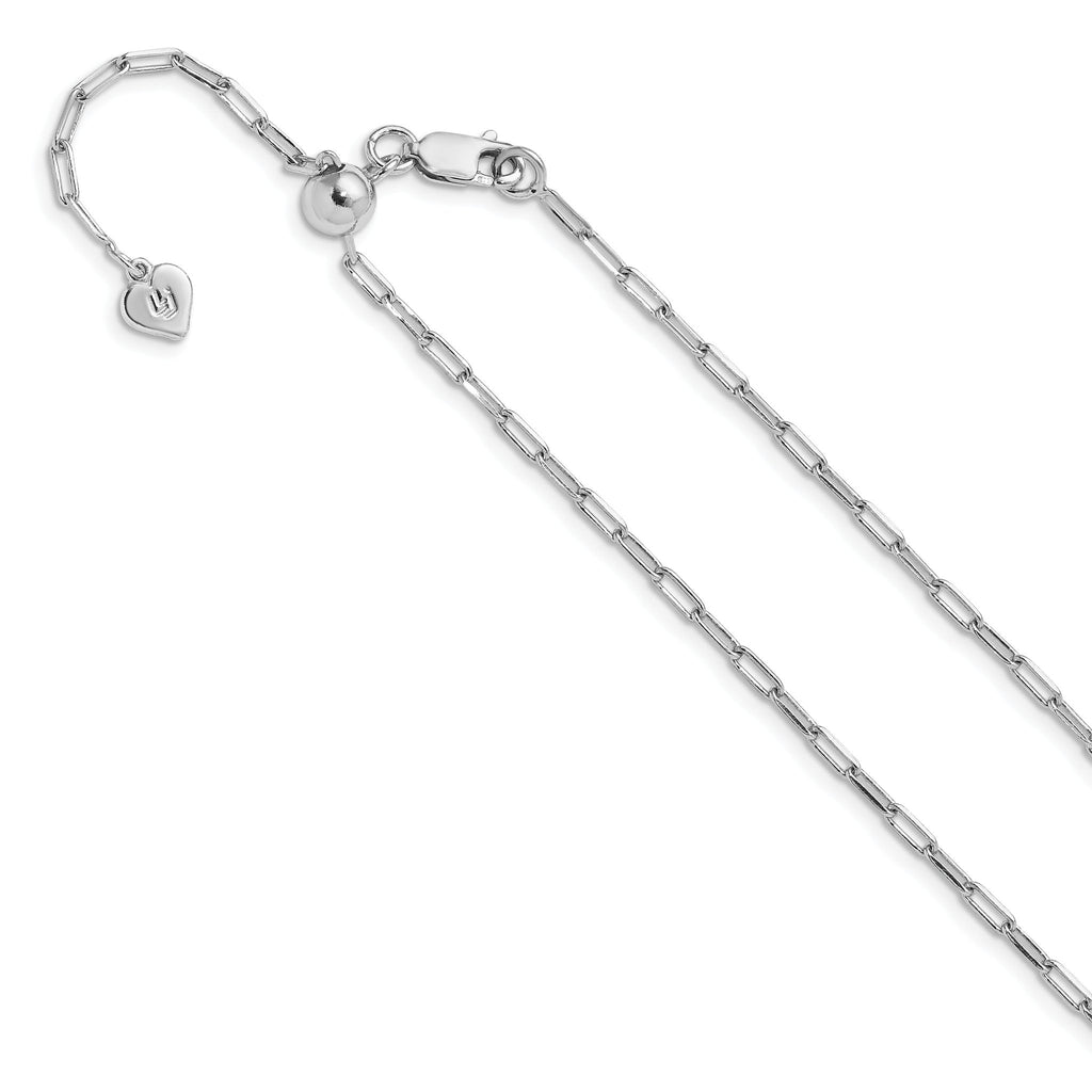 Paperclip Flat Oval Link Chain in Sterling Silver, 2mm