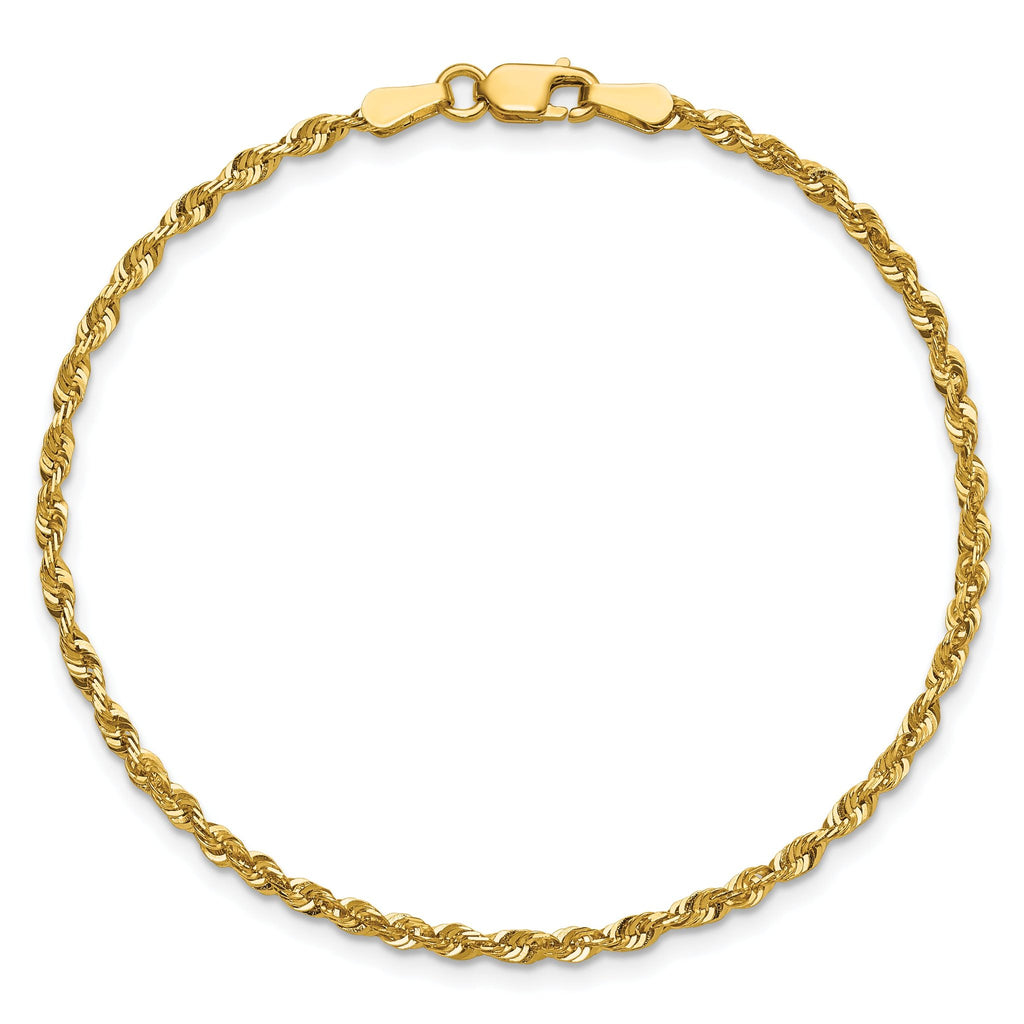 Diamond-Cut Rope Chain in 10K Yellow Gold, 2.25mm