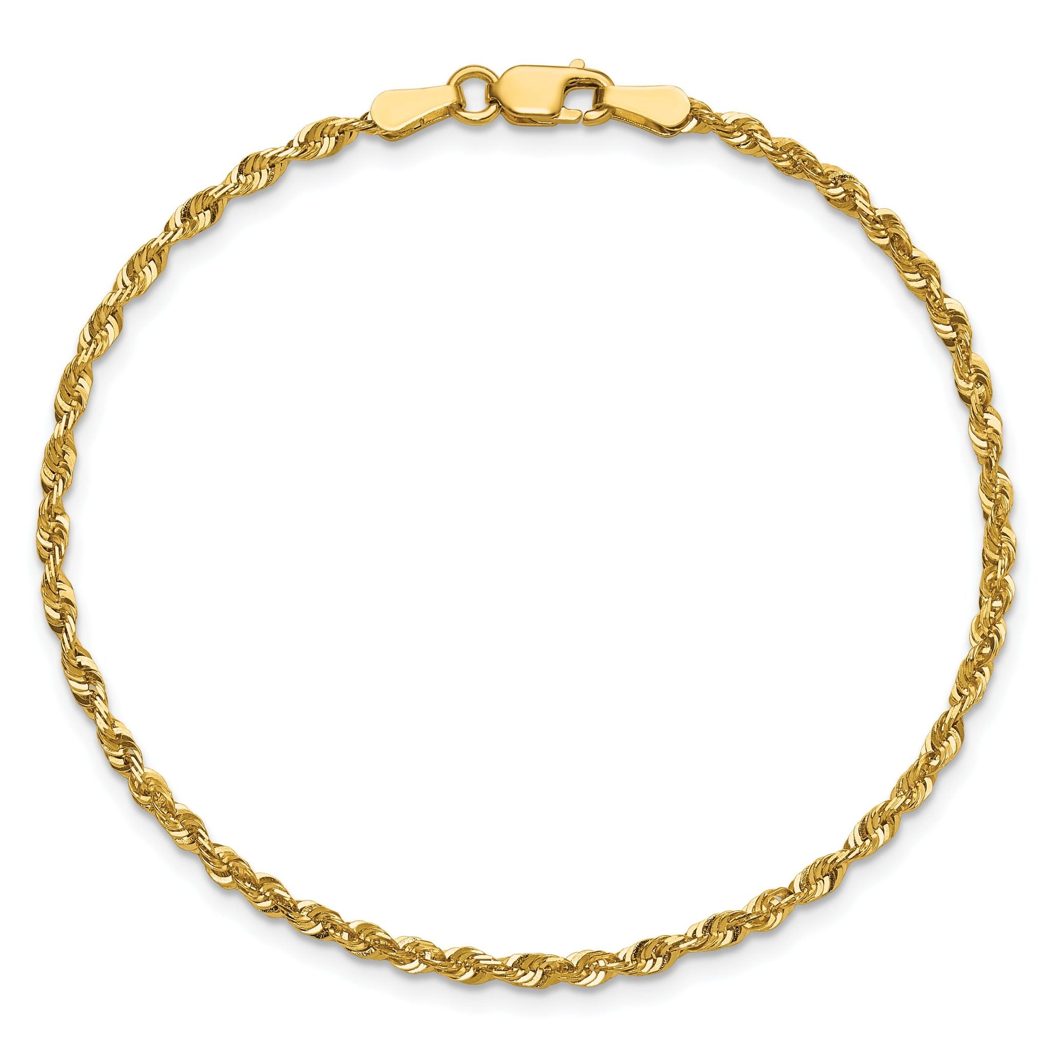 Diamond-Cut Rope Chain in 10K Yellow Gold, 2.25mm