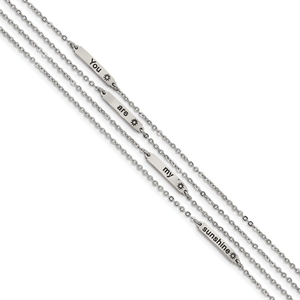 Stainless Steel Polished Enameled Sunshine with . ext. Bracelet for Women
