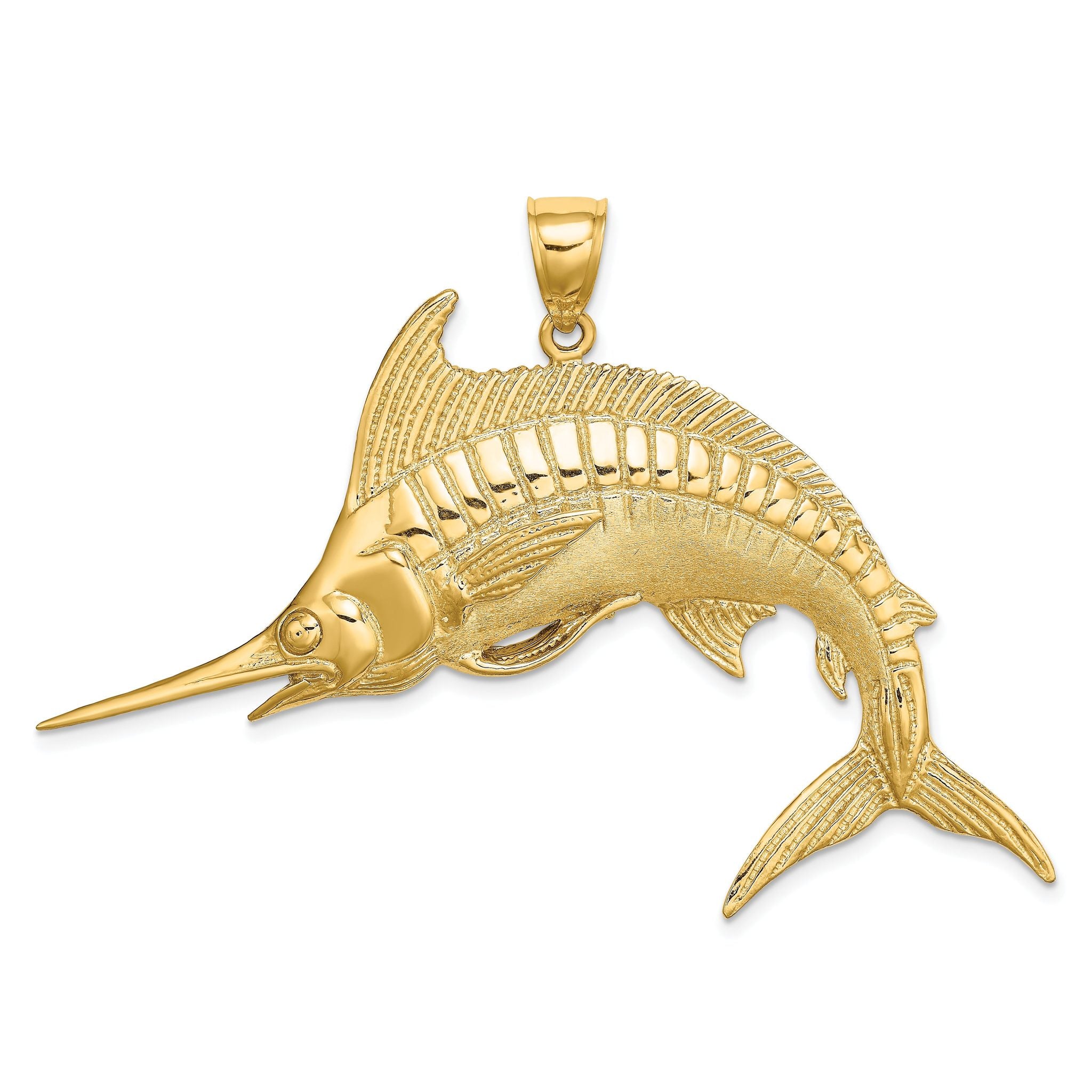 14K 2-D Polished / Satin Blue Marlin Charm Main image