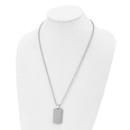 Rounded Edge Dog Tag Necklace in Stainless Steel, 24"