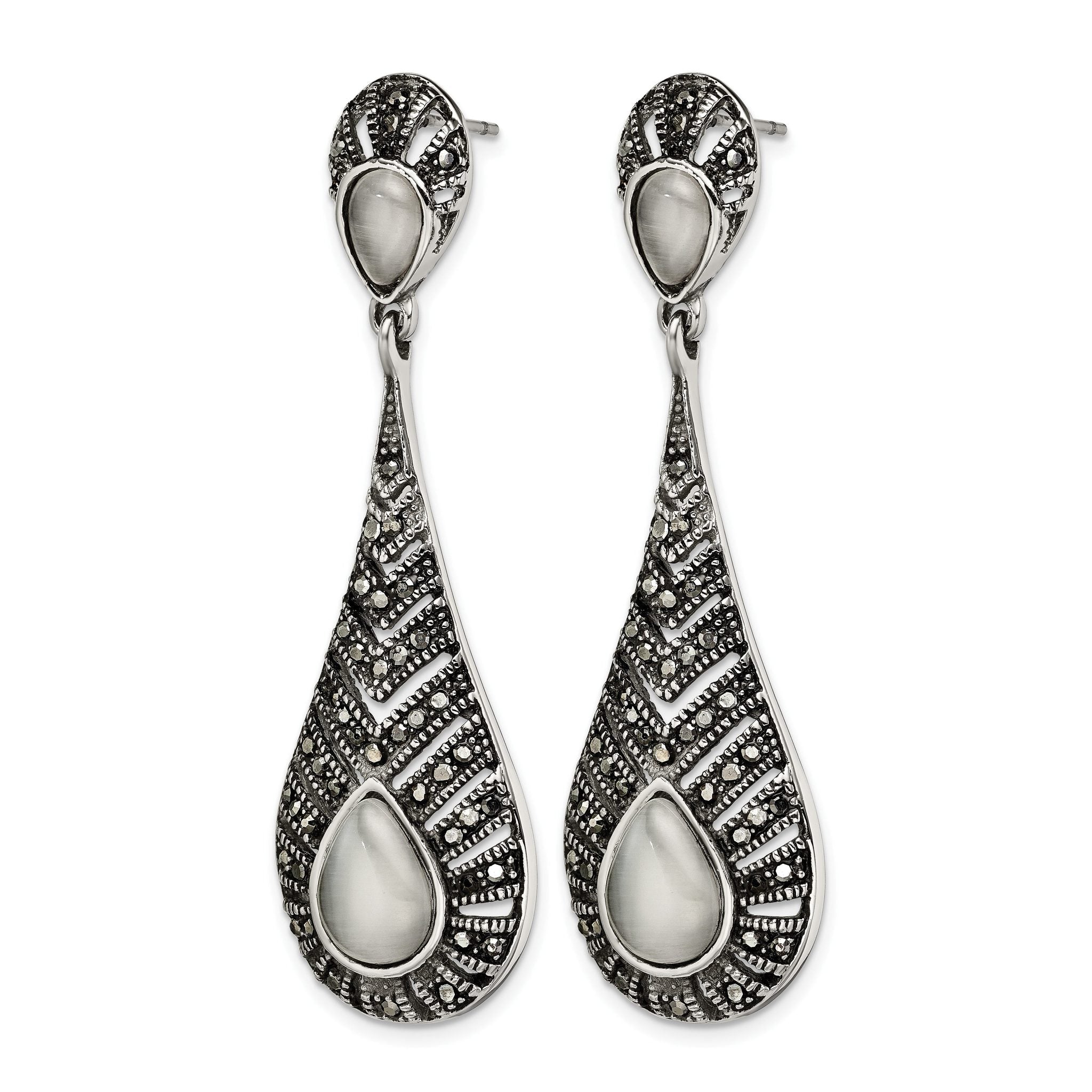Stainless Steel Polished Drop Dangle Earrings for Women