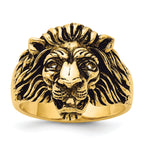 14k Mens Diamond and Ruby Antiqued Lion Ring Mounting, Mounting Only