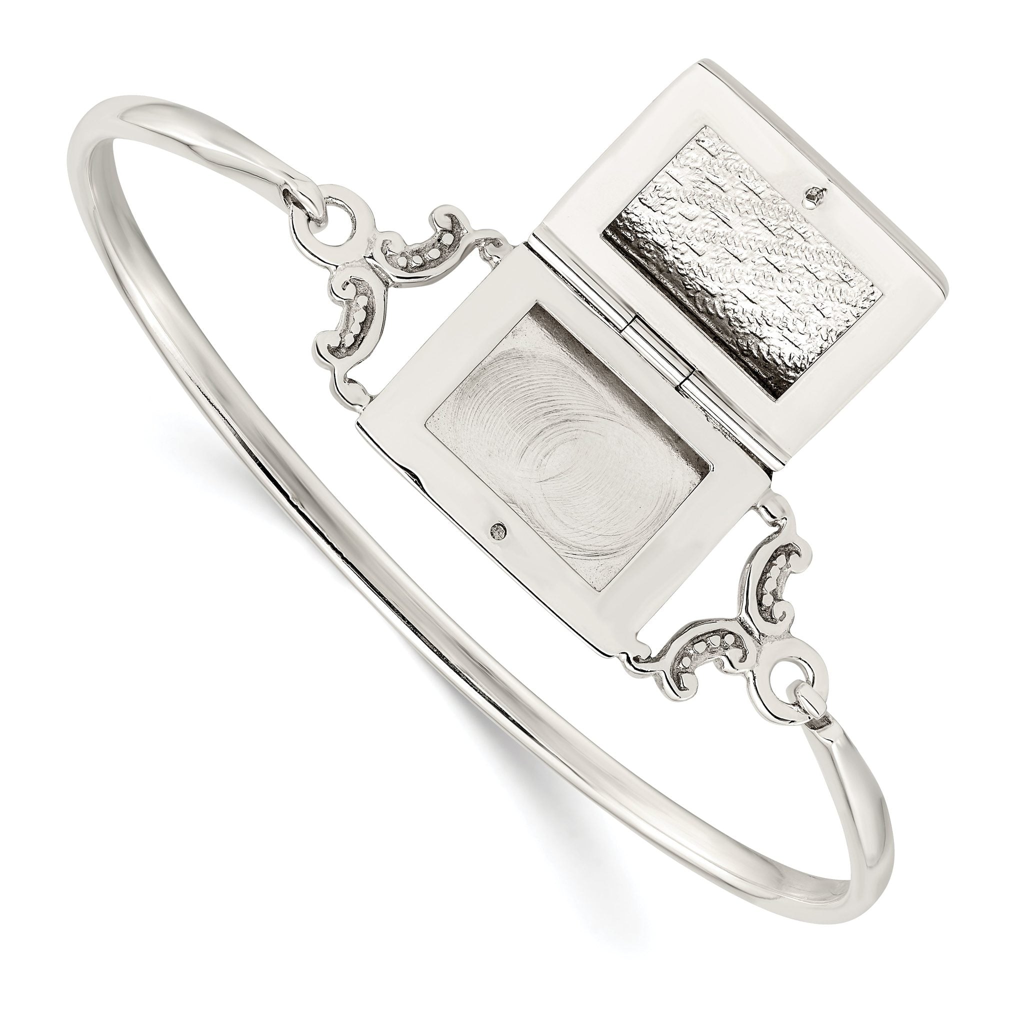 Sophia Jewelers Sterling Silver 925 Polished Locket Bangle for Women Secondary image