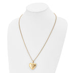 Chisel Stainless Steel Polished Yellow IP-plated I LOVE YOU Heart Locket on a 24 inch Curb Chain Necklace