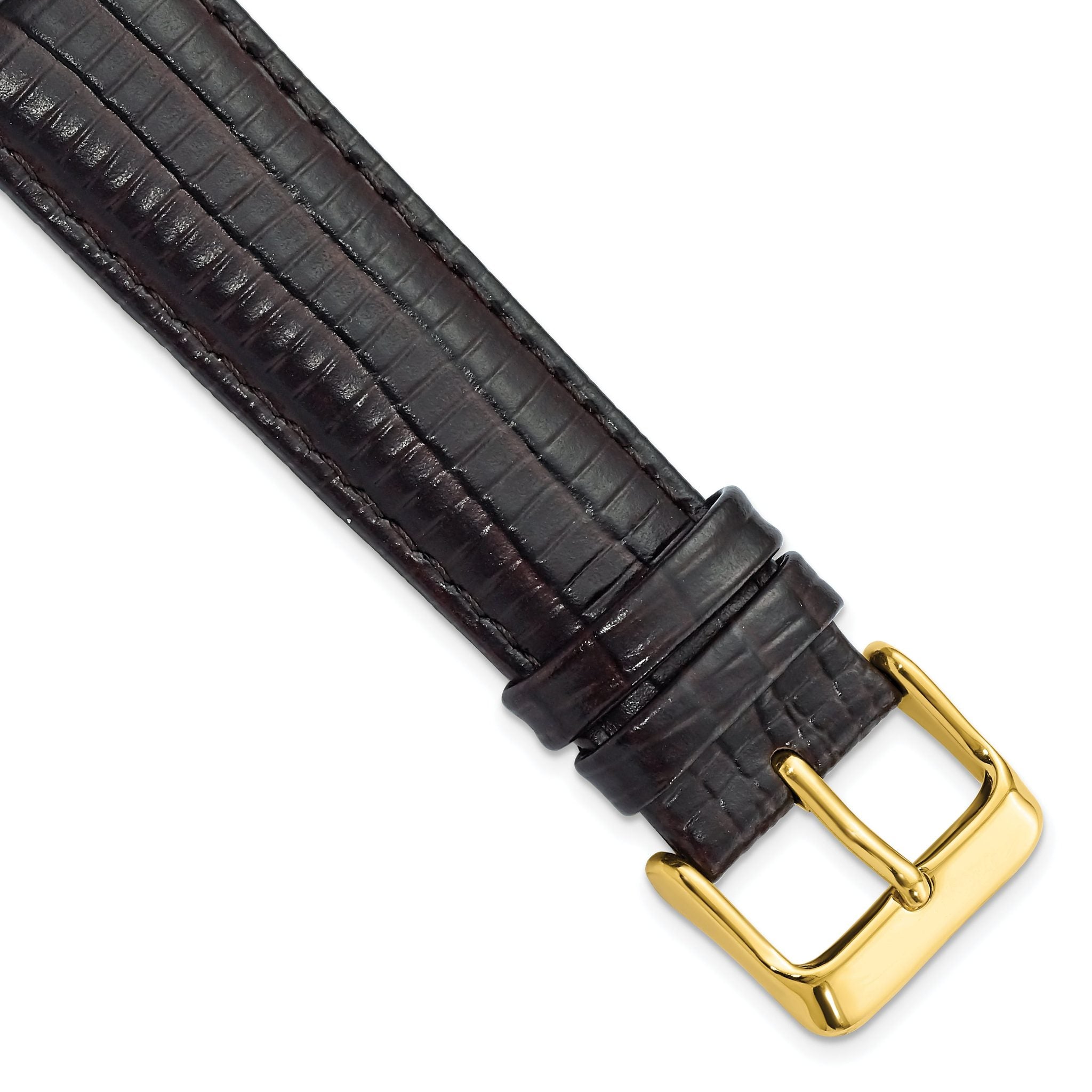 Teju Lizard Grain Leather Watch Band in Brown, 19mm