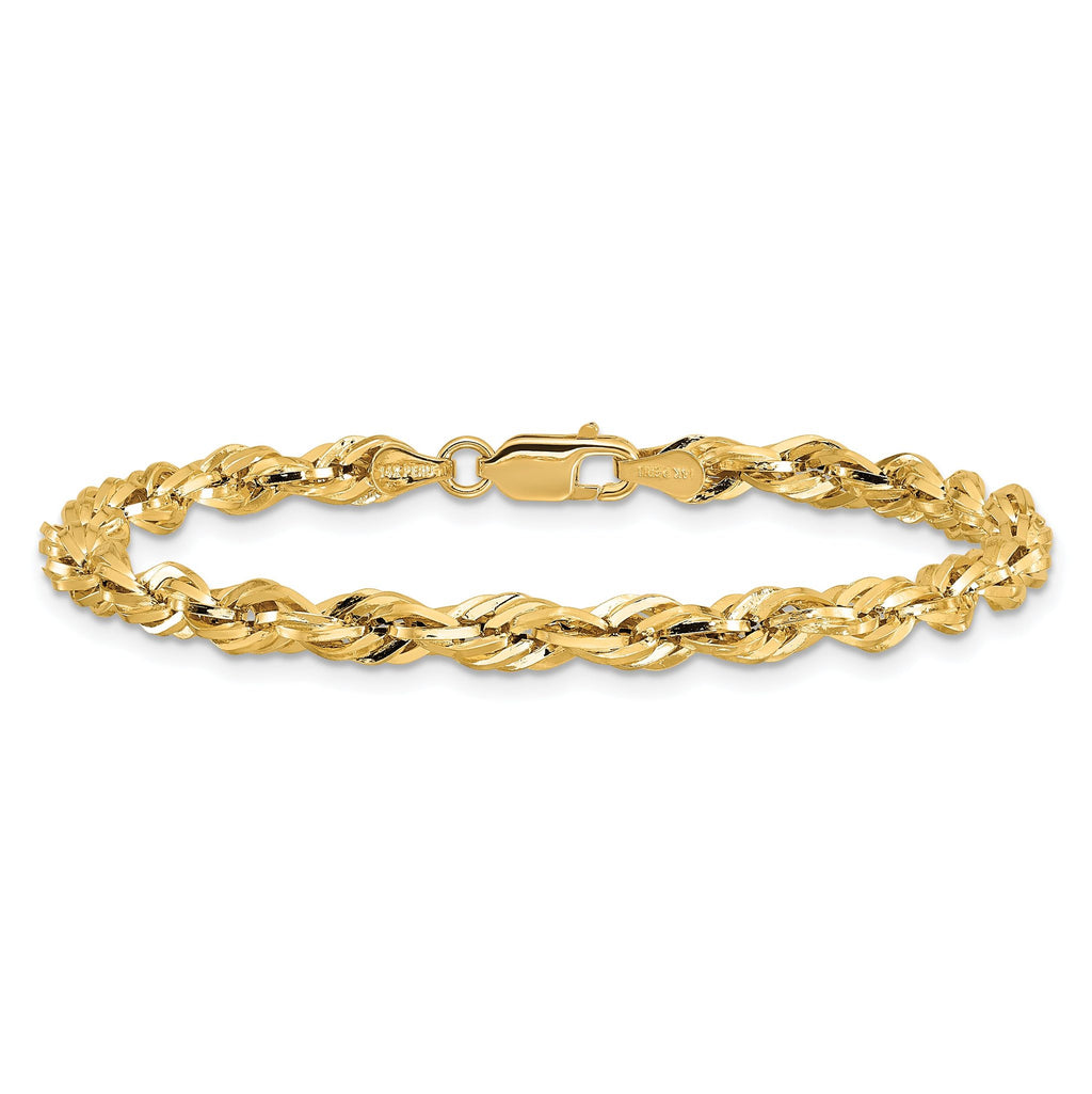 Semi-Solid Rope Chain in 10K Yellow Gold, 4.25mm