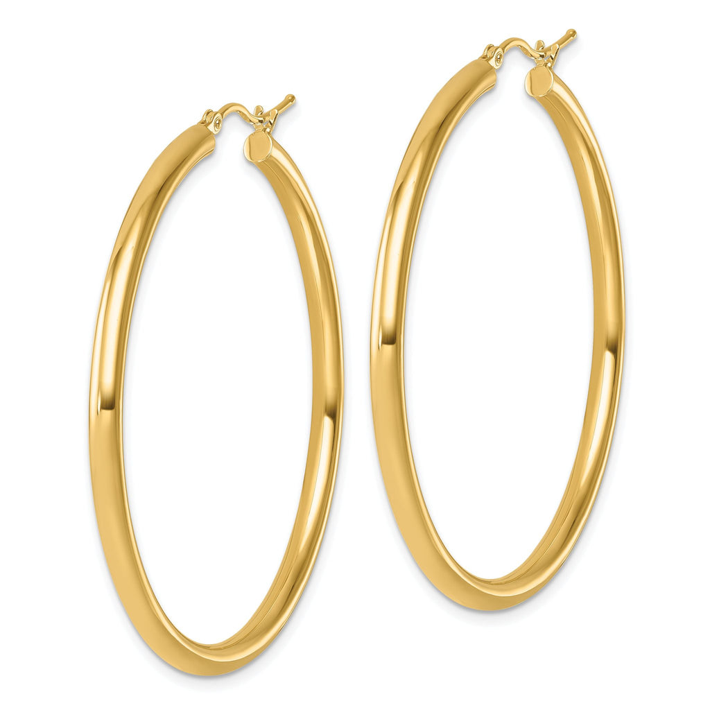 14k Polished 3mm Polished Hoop Earrings