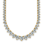 14k 16 1/3 carat Certified Lab Grown Diamond VS+ F+ Complete Round 18 inch Graduated Tennis Necklace