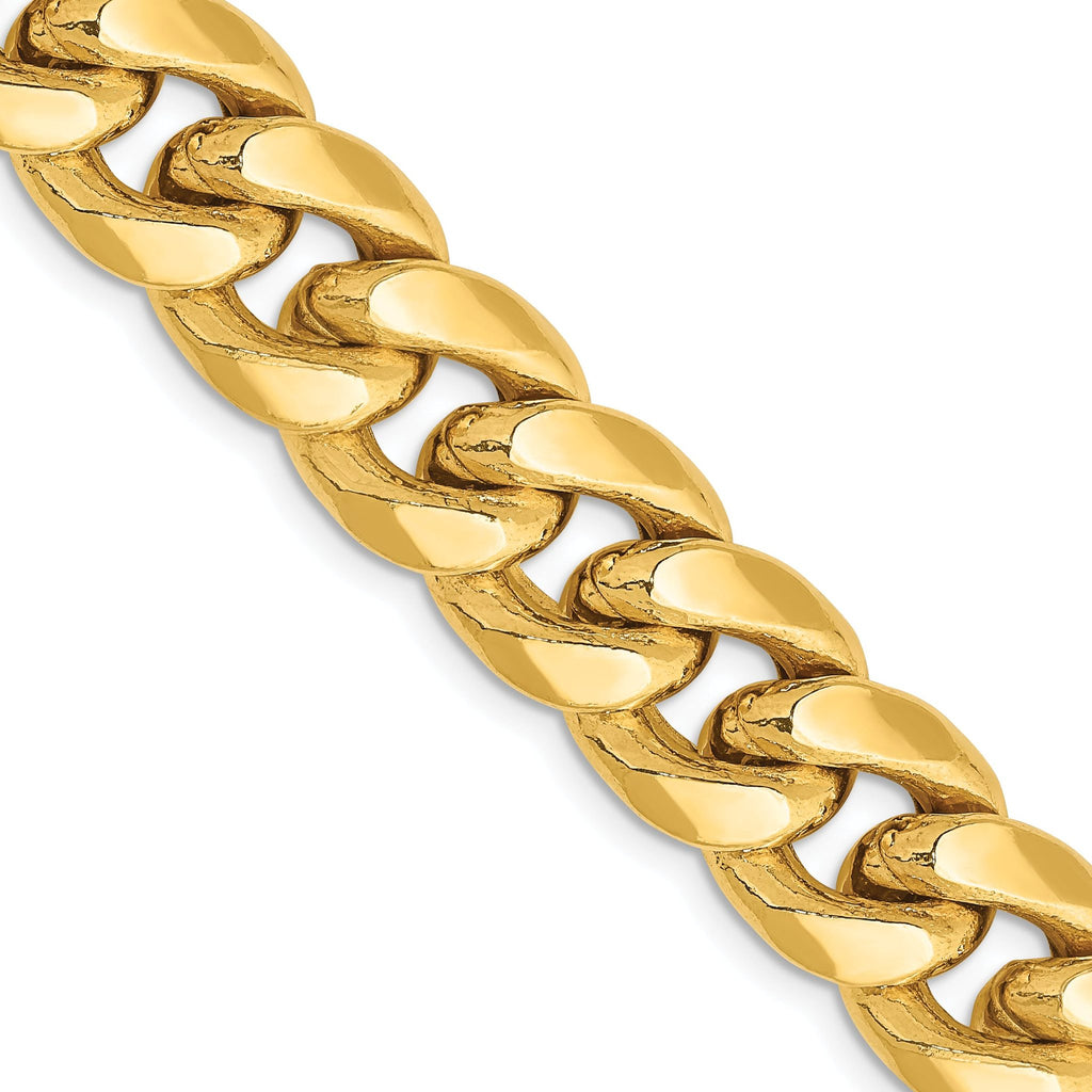 14K 8 inch 11mm Semi-Solid Miami Cuban with Lobster Clasp Bracelet
