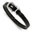 Stainless Steel Brushed and Textured Black IP-plated Hinged Bangle Bracelet for Women