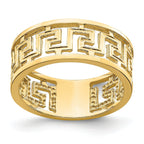14K Polished Cut Out Greek Key Design Band