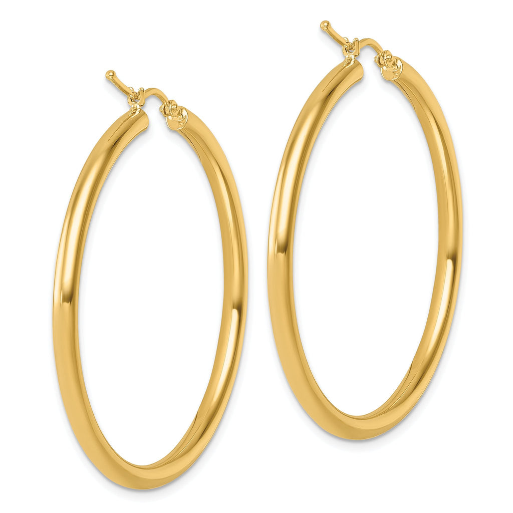 14k Polished 3mm Polished Hoop Earrings