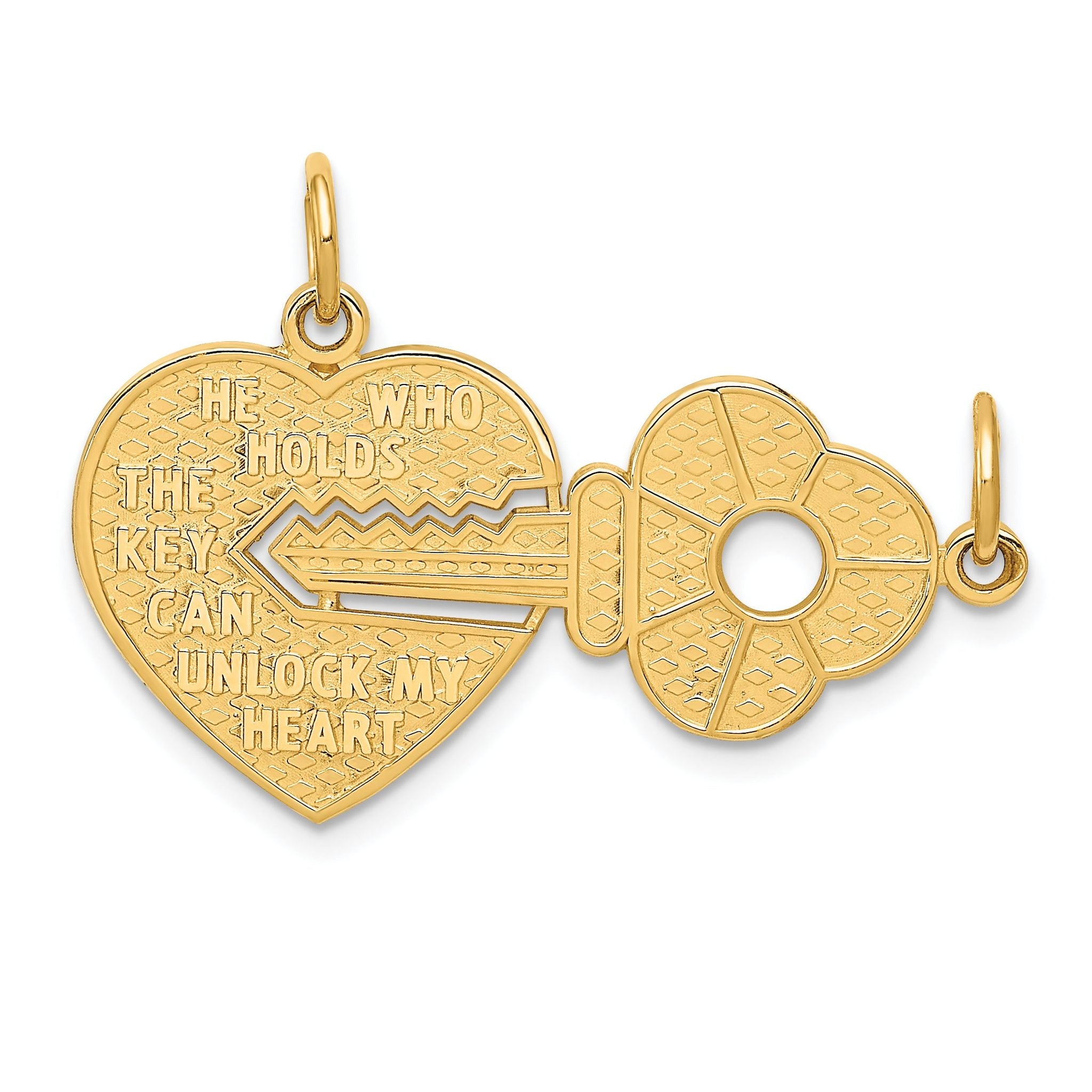 14K Gold Break Apart Key Pendants with Polished Finish Sophia Jewelers Main image