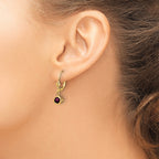 14k 5mm Rhodolite Garnet Leverback Earrings
