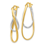 14K Two-Tone Polished Hoop Earrings