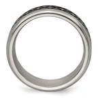 Edward Mirell Titanium Blue Anodized 8mm Wedding Band  Engravable Elegance