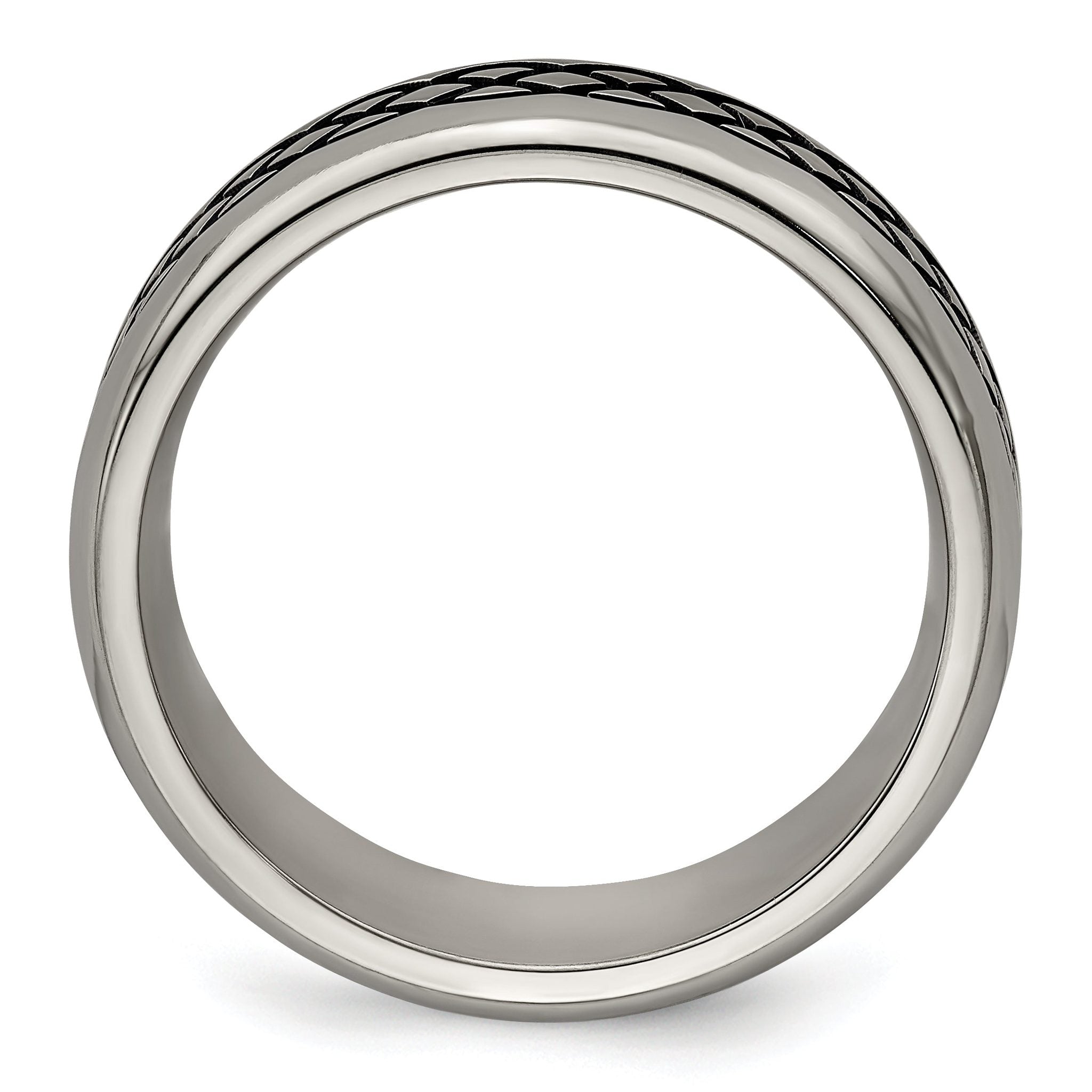 Edward Mirell Titanium Blue Anodized 8mm Wedding Band  Engravable Elegance