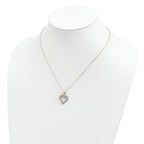 Sterling Silver 18K Gold-Plated Diamond Heart Necklace with Polished Finish