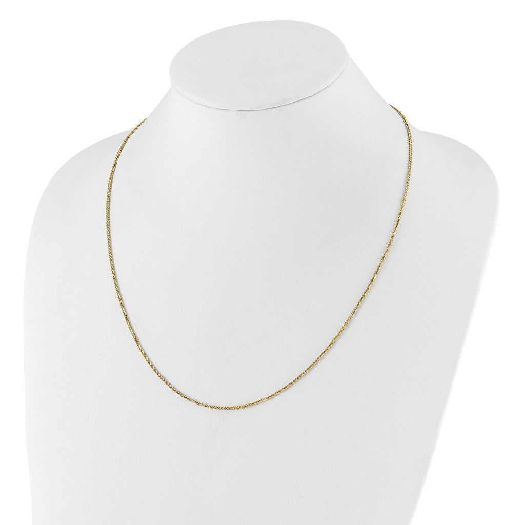 Sterling Silver Gold-plt Adjustable 1.45mm D/C Square Spiga Chain