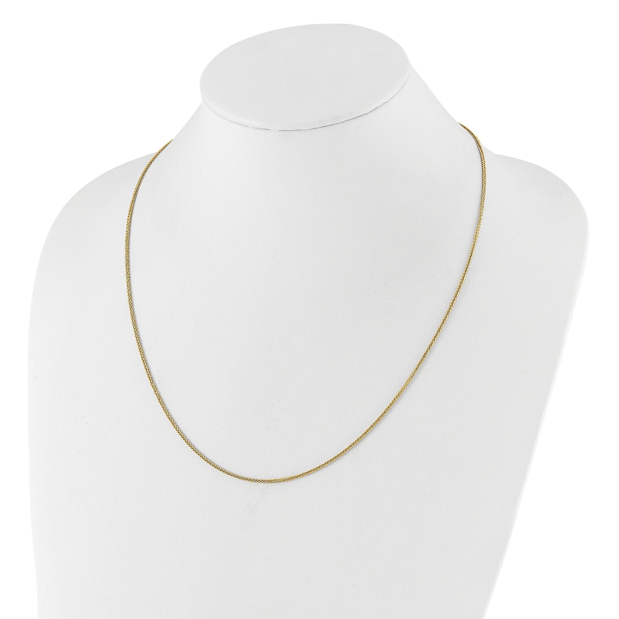 Sterling Silver Gold-plt Adjustable 1.45mm D/C Square Spiga Chain