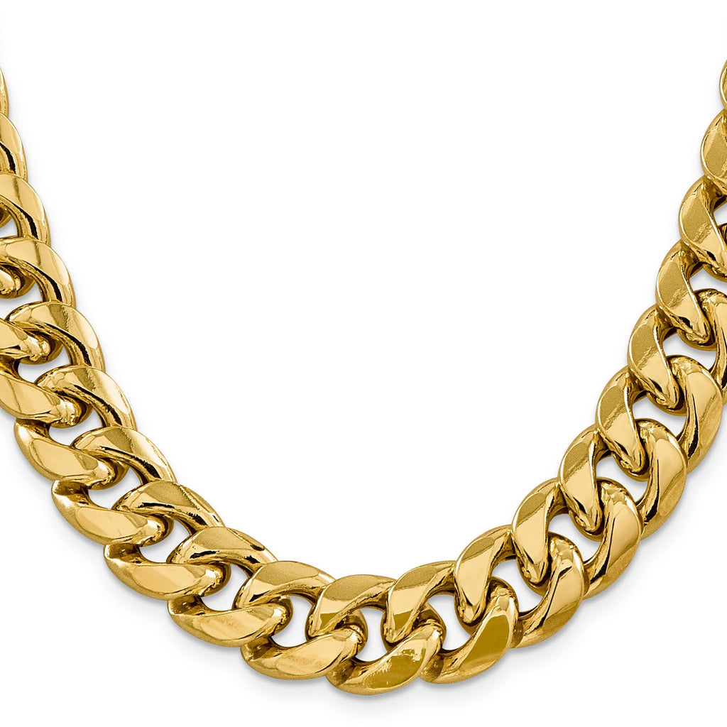 14K 8 inch 15mm Semi-Solid Miami Cuban with Lobster Clasp Bracelet