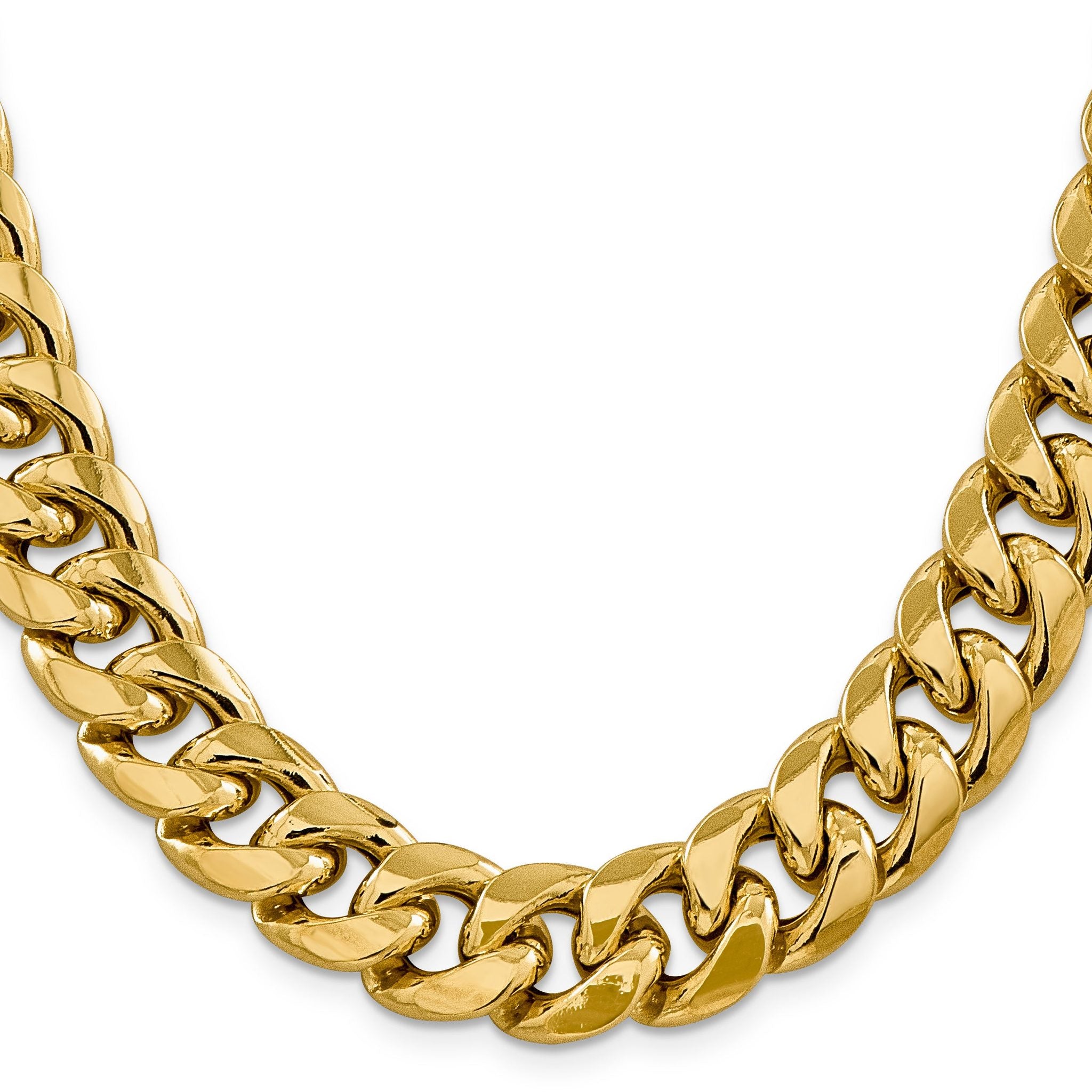 14K 8 inch 15mm Semi-Solid Miami Cuban with Lobster Clasp Bracelet