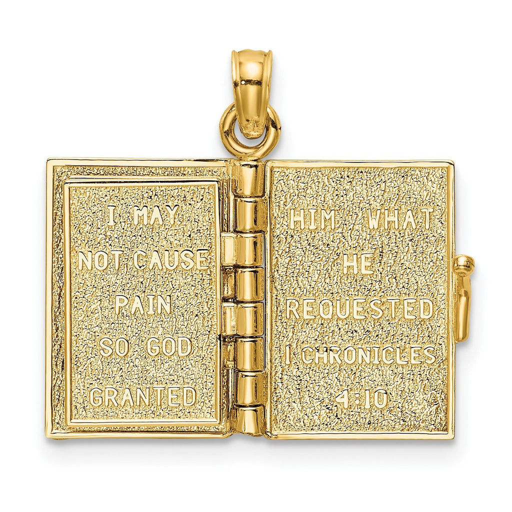 14K 3-D w/ Moveable Pages Prayer Of Jabez Book Charm
