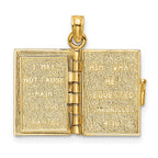 14K 3-D w/ Moveable Pages Prayer Of Jabez Book Charm