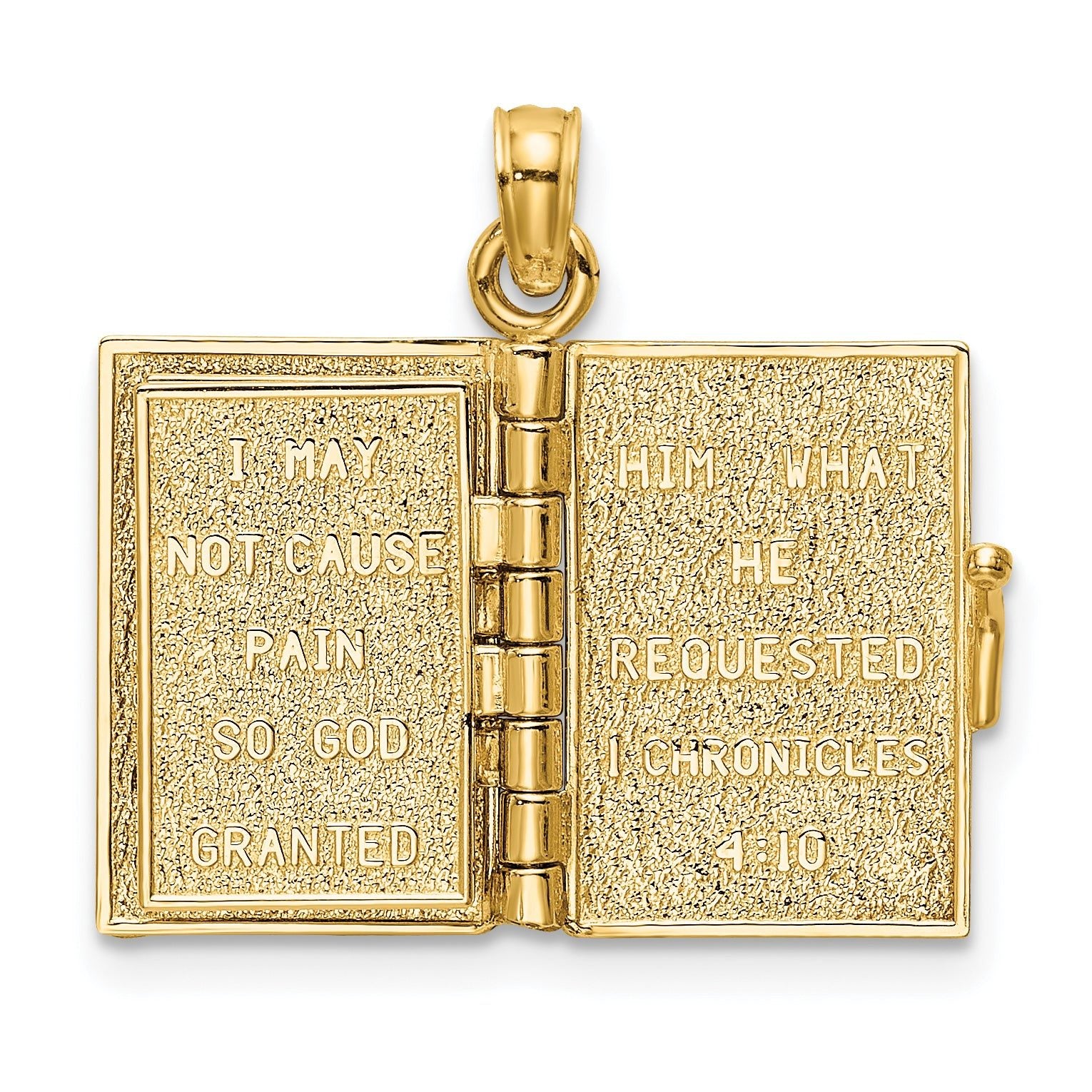 14K 3-D w/ Moveable Pages Prayer Of Jabez Book Charm
