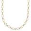 14k Two-tone Polished and Twisted Fancy Oval Links and Faceted Beads 18 inch Necklace