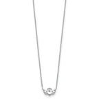 Sophia Jewelers 14K White Gold Claddagh Necklace with Polished Rhodium Finish