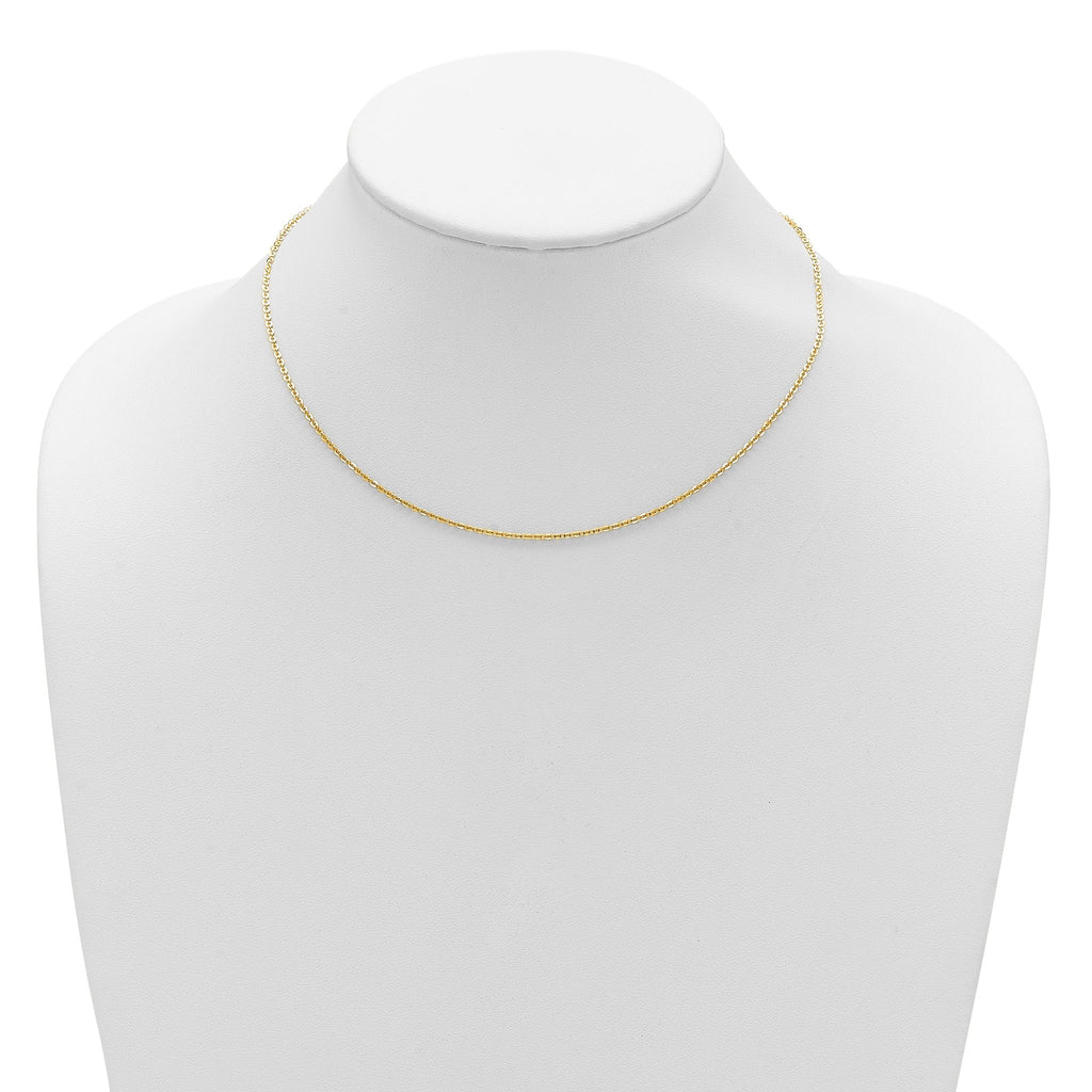14K 1.7mm Flat Cable 1in+1in Adjustable Chain