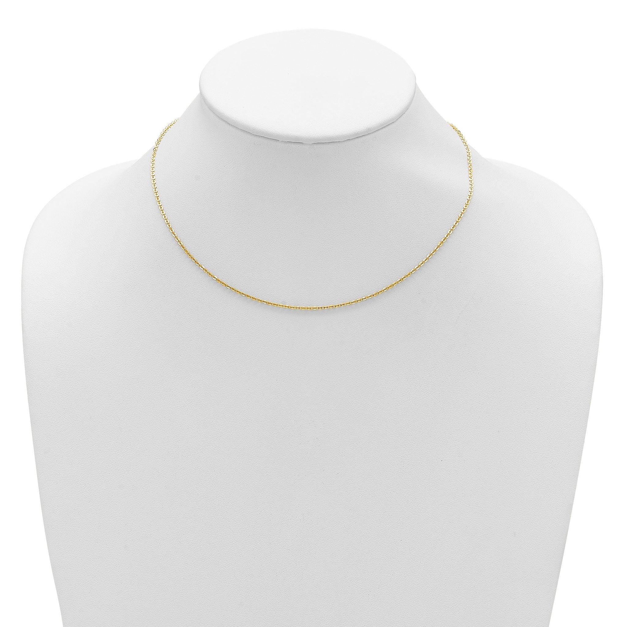 14K 1.7mm Flat Cable 1in+1in Adjustable Chain