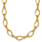 14K Gold Fancy Link Necklace with Polished Twisted Design