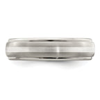 Edward Mirell Two-Tone Titanium Wedding Band with Sterling Silver Inlay