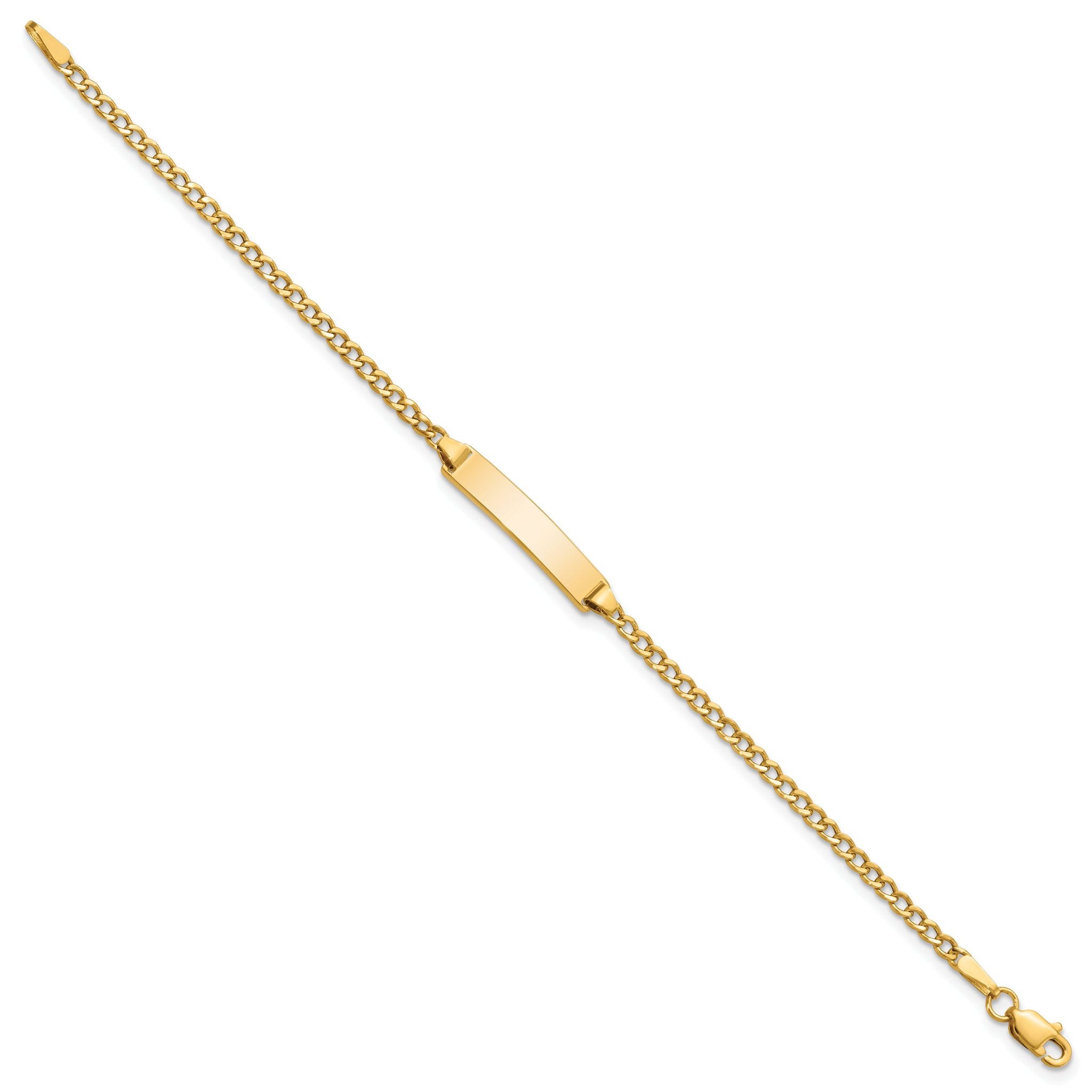 10K Semi-Solid Chain/Solid Plate Cuban Link 20x4.5mm Plate 5.5 inch Baby/Child ID Bracelet Secondary image