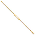 10K Semi-Solid Chain/Solid Plate Cuban Link 20x4.5mm Plate 5.5 inch Baby/Child ID Bracelet