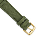 Olive Nylon Canvas Watch Band with Leather Lining, 20mm