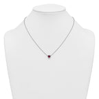 14kw 1/10 carat Lab Grown Diamond VS+ F+ and Genuine Ruby Complete 18 inch Heart Necklace