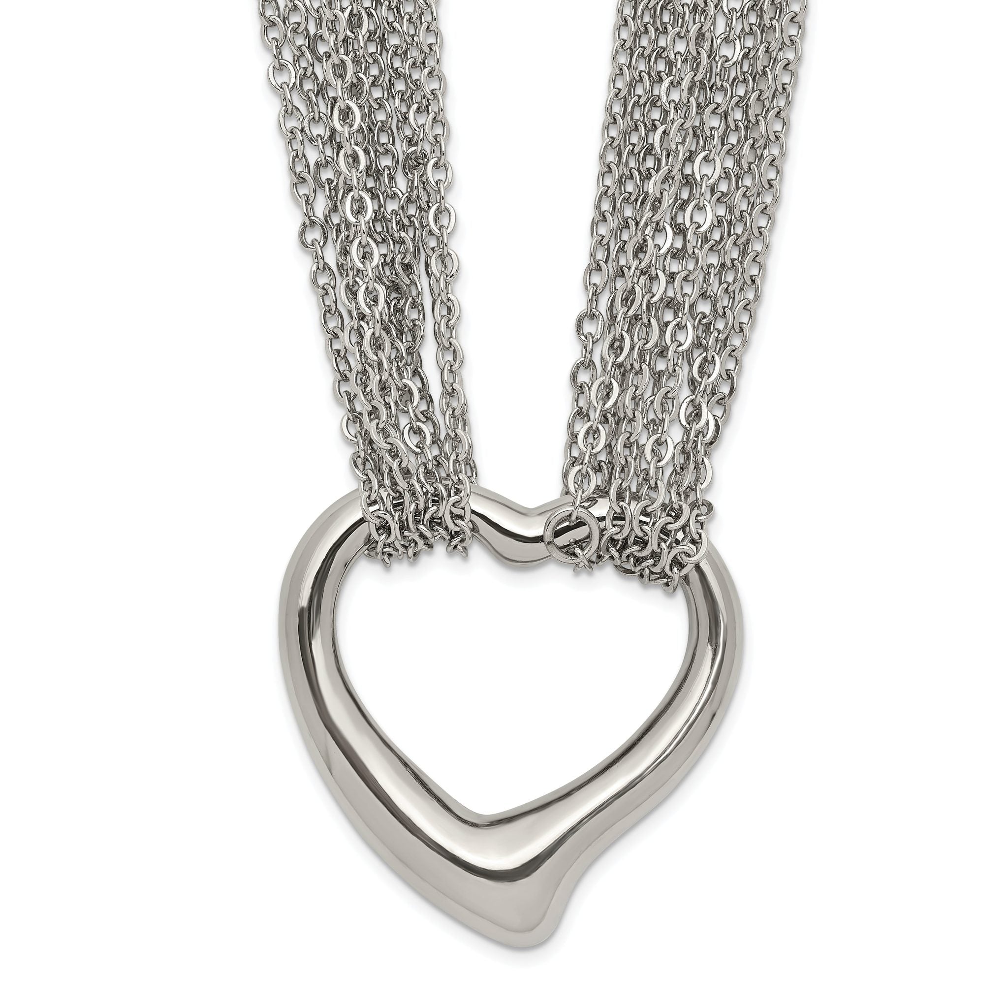 Heart Multi-Strand Necklace in Stainless Steel Main image