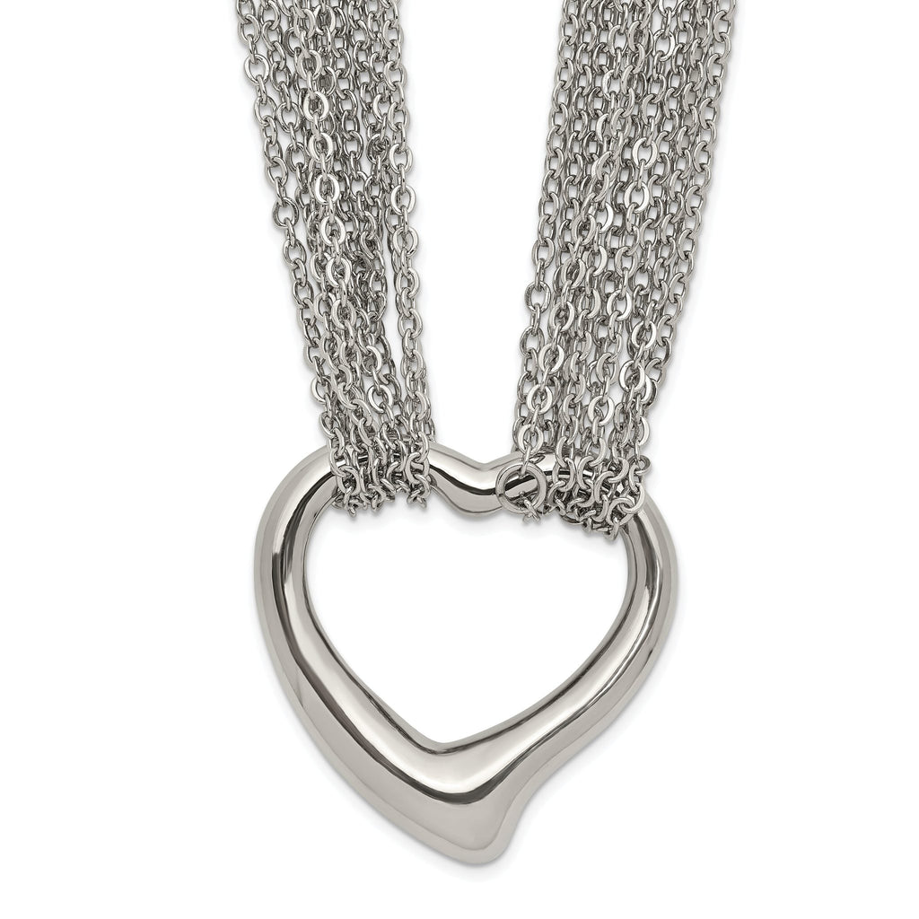 Heart Multi-Strand Necklace in Stainless Steel