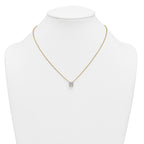 14k 2 1/2 carat Lab Grown Diamond VS+ F+ Cushion Complete 18 inch Four Prong Pendant Necklace