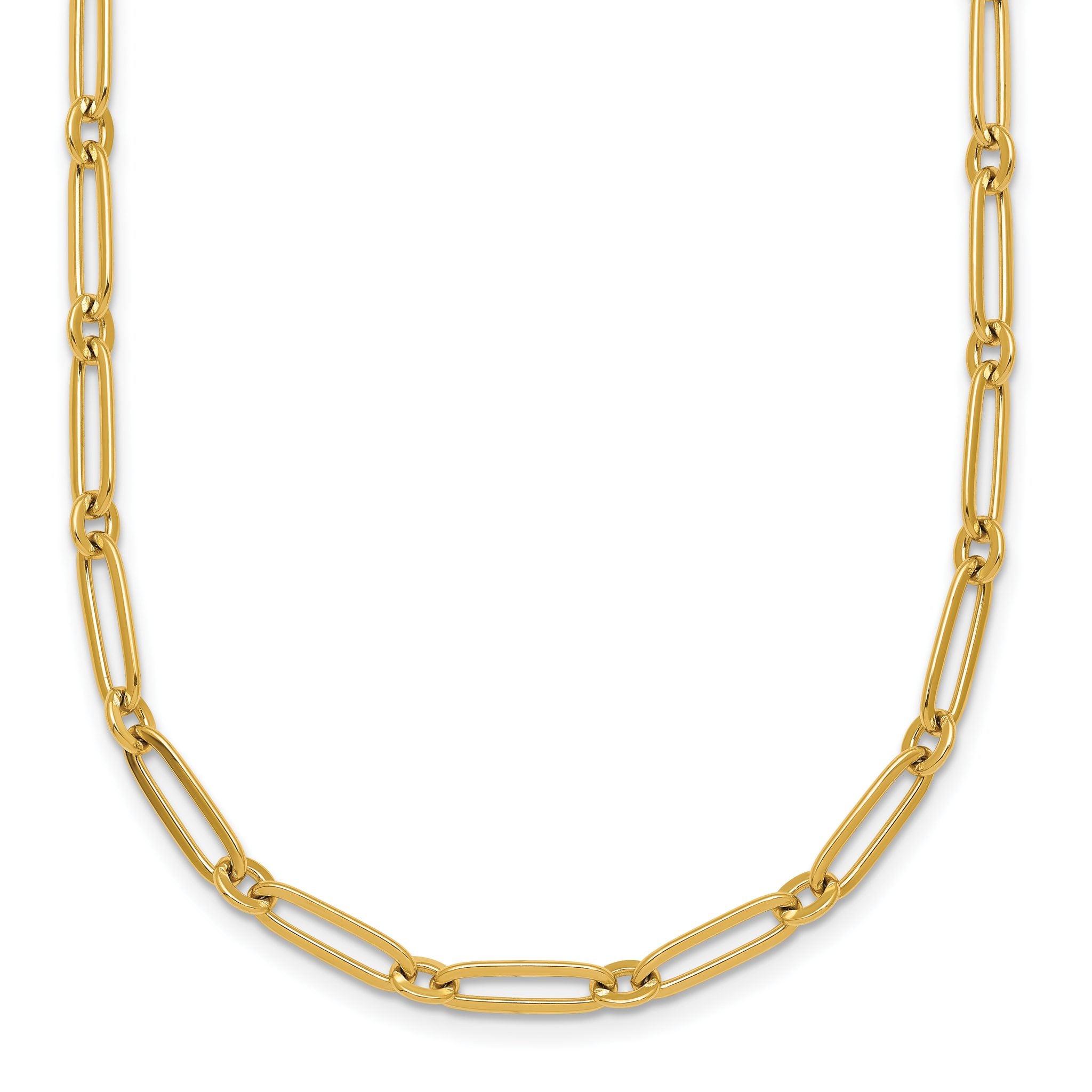 14k Polished 3.75mm Paperclip and Round Link 18 inch Necklace Main image